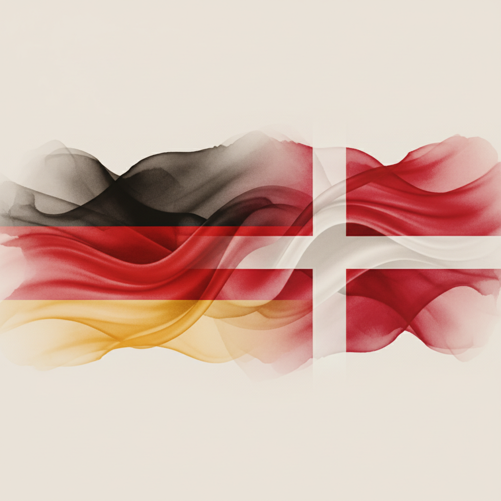 Deutsche Flagge und dänische Flagge